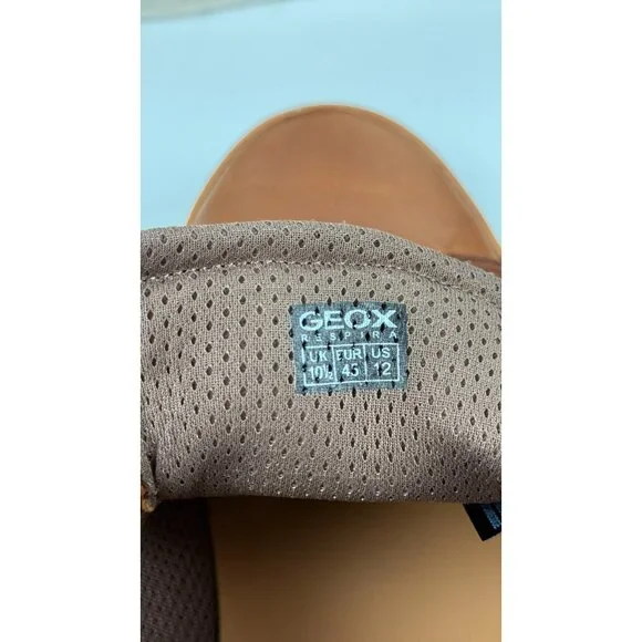 Geox Men's Ariam C Woven PR. Buff Brown Cotto Leather Sneaker U925QC_06R1J Sz 12 - Picture 10 of 11